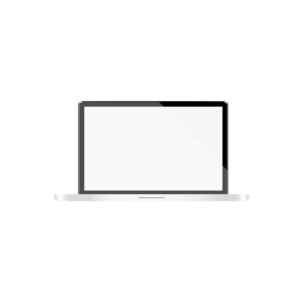 Fehér alapon világos kijelző laptop - Vektor, kép