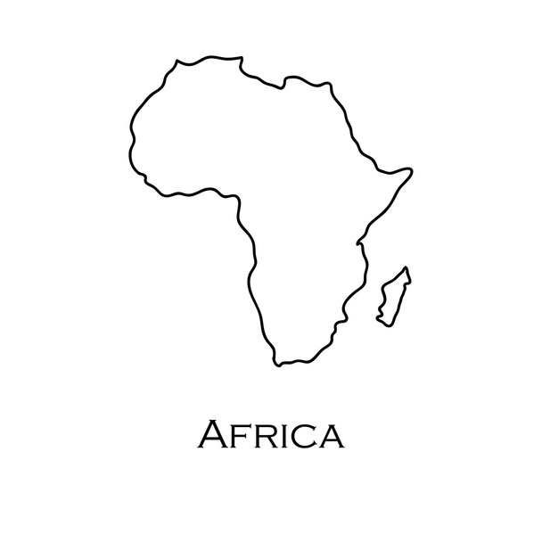 Karte von Afrika weiß auf weißem Hintergrund - Vektor, Bild