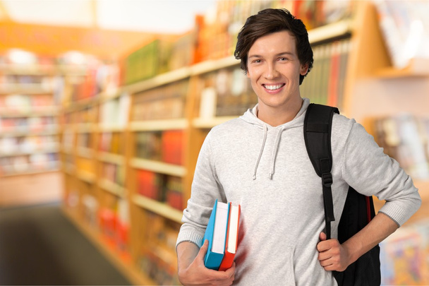 Male student with  backpack - Photo, image