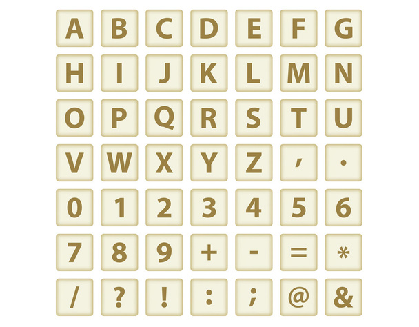 Keys with letters and digits - Vector, imagen