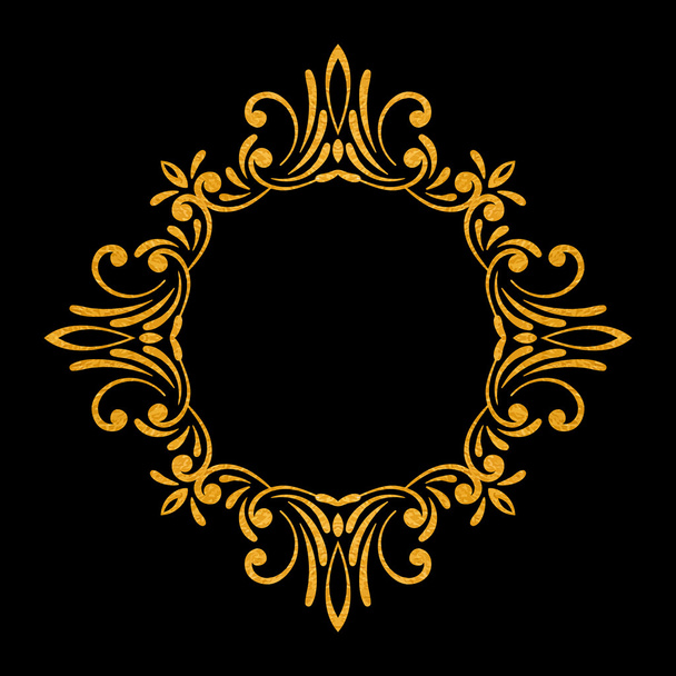 Елегантна розкішна старовинна золота квіткова рамка
 - Вектор, зображення