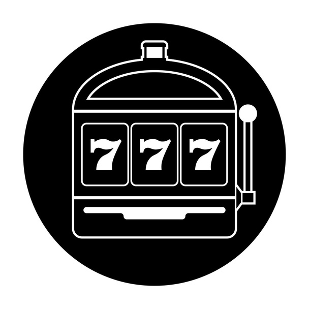 Spielautomaten-Symbol Schwarz-Weiß-Vektorillustration - Vektor, Bild