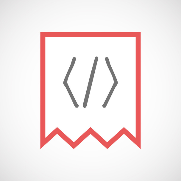 Isolé icône de ruban d'art de ligne avec un signe de code
 - Vecteur, image