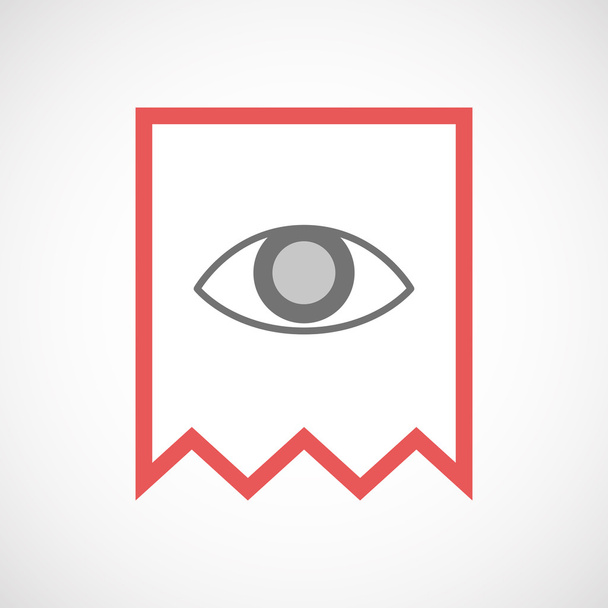 Icono de cinta de arte de línea aislada con un ojo
 - Vector, Imagen