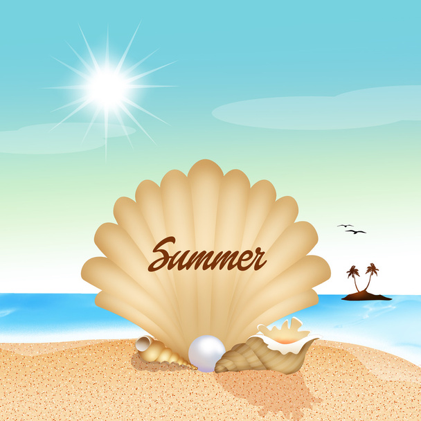 illustration of summer card - Φωτογραφία, εικόνα