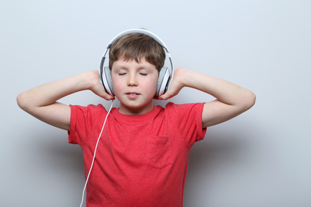 Portrait of boy with headphones  - Photo, Image