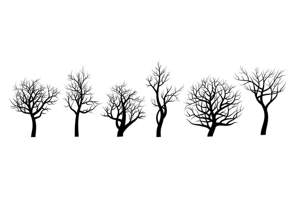 Set di alberi sihlouette su sfondo bianco
 - Vettoriali, immagini