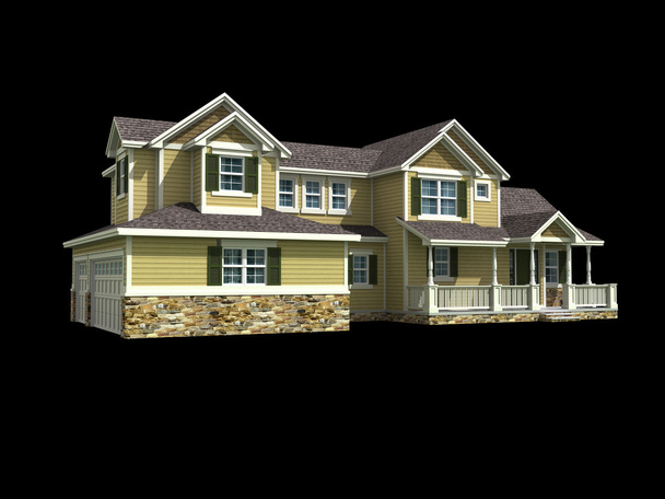 Modelo de casa de varios pisos 3D en negro
 - Foto, imagen