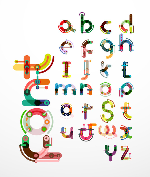 Diseño lineal fuente, alfabeto
 - Vector, imagen