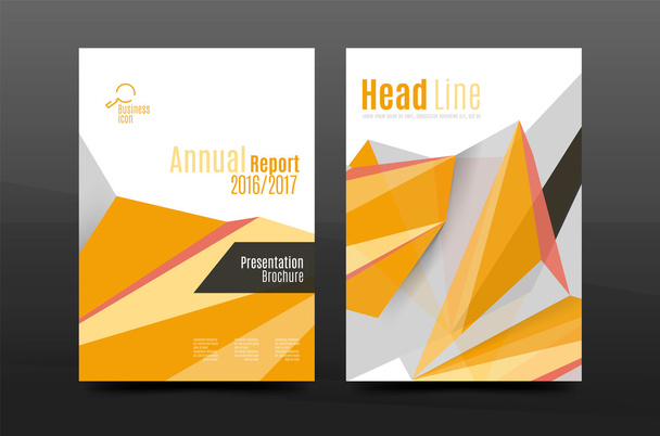 3d triangle shapes. Business annual report cover - Vector, Image