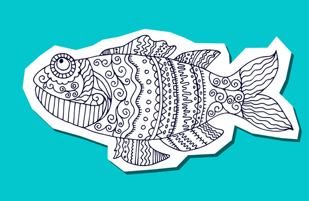fish painted by hand. Graphic arts - Vector, imagen