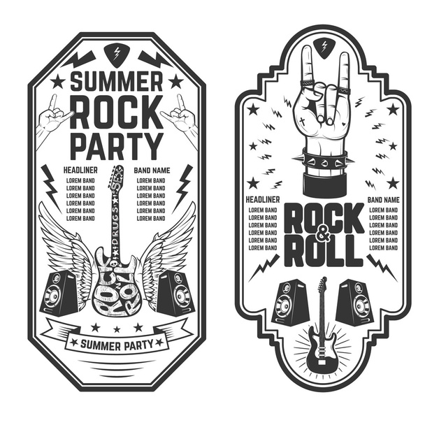 Modèle de flyer de fête Rock and roll. Illustration vectorielle
 - Vecteur, image