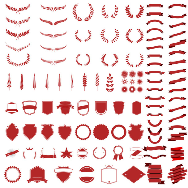 Set of vector wreaths and branches. - Vector, Image
