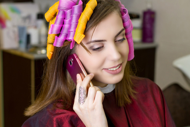 女性髪カーリング - 写真・画像