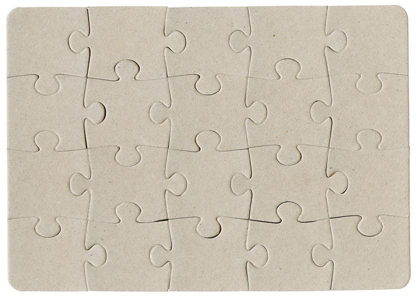 Brown cardboard jigsaw puzzle - Fotoğraf, Görsel