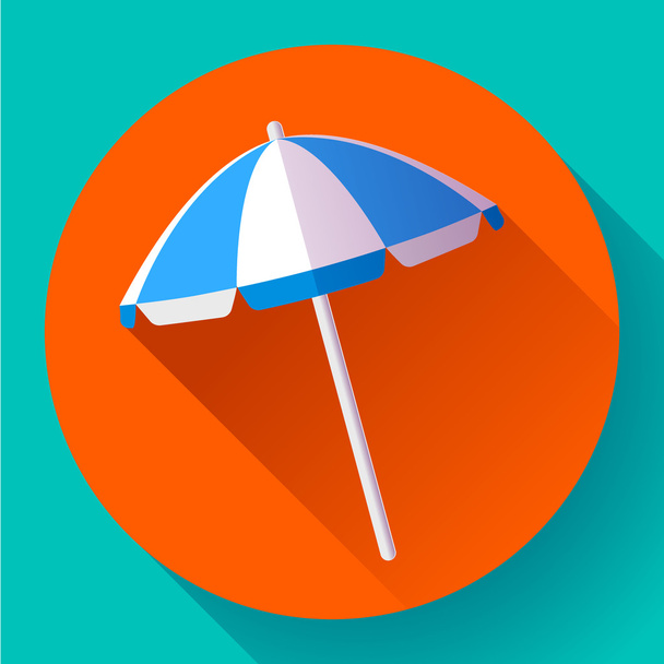 Guarda-chuva de praia, ícone de vista superior. Vector. Estilo de design plano
. - Vetor, Imagem