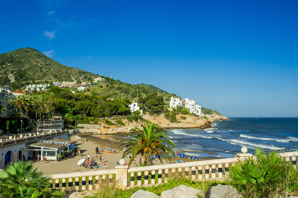 Landscape of the seashore of Sitges - Φωτογραφία, εικόνα