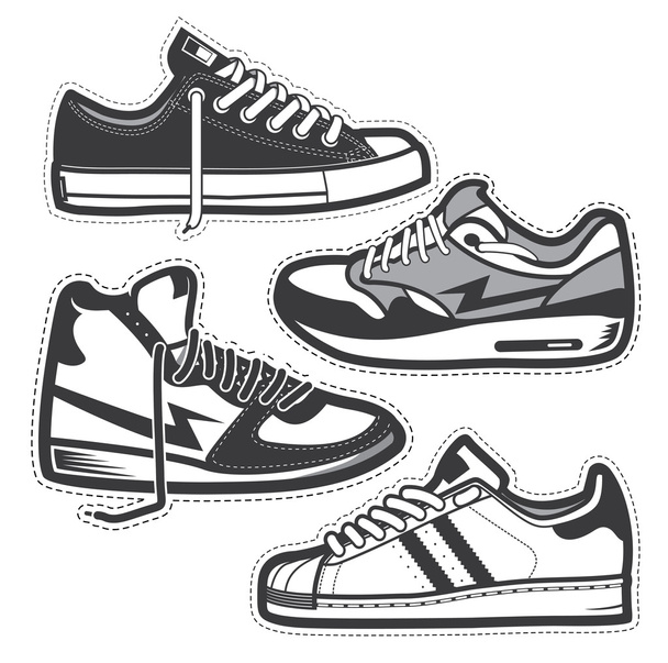 Classic sneakers set - ベクター画像
