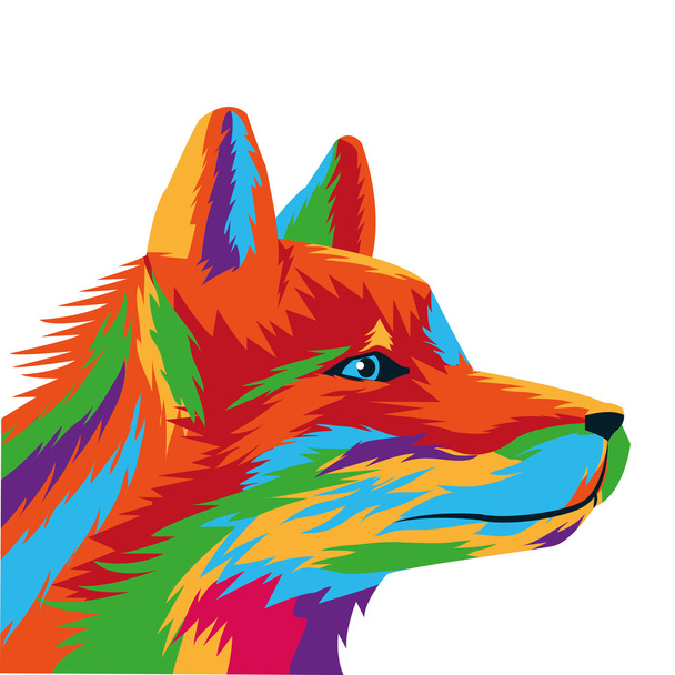 барвиста іконка малювання вовка
 - Вектор, зображення