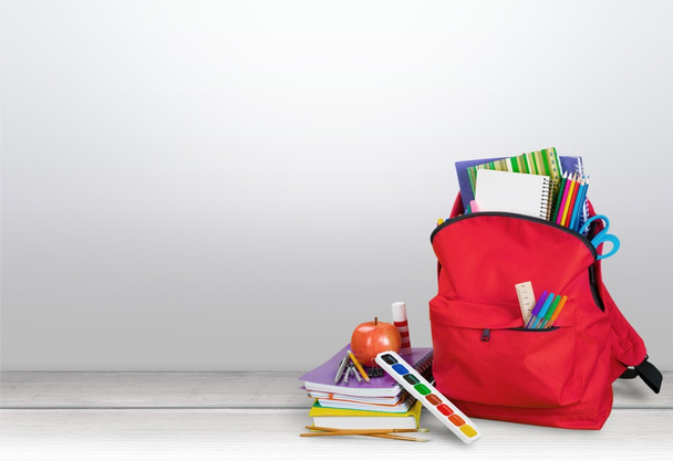 School Backpack  on   background. - Foto, Imagem