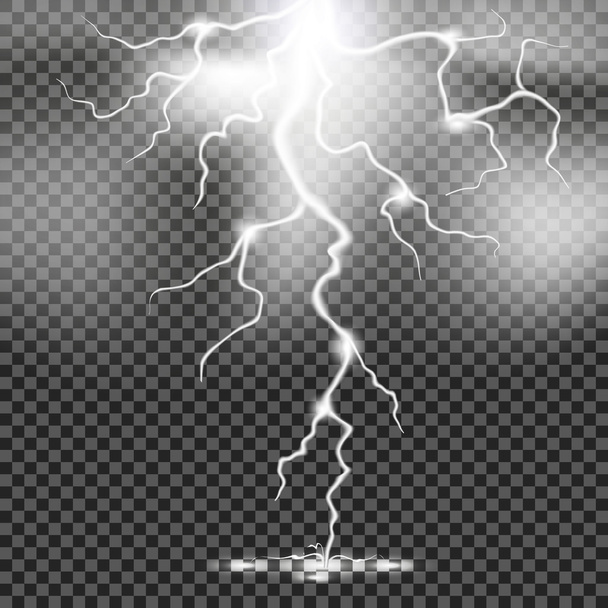 Set of lightnings. Thunder-storm and lightnings. Magic and bright lighting effects. Vector Illustration.EPS10 - Vector, Image