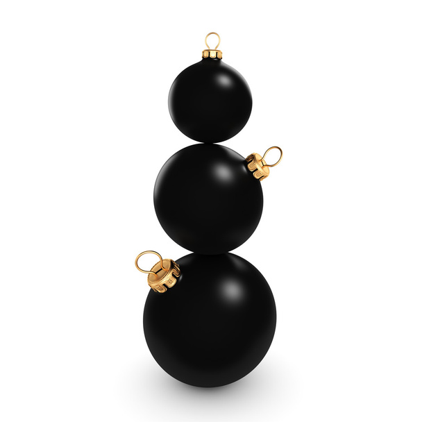 3D rendering Black Christmas ball  - Fotó, kép