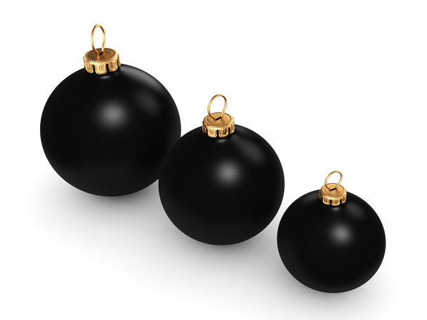 3D rendering Black Christmas ball  - Φωτογραφία, εικόνα