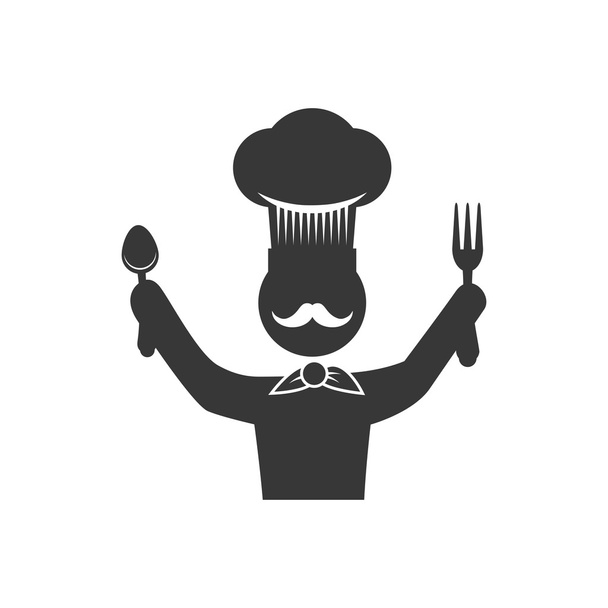 Chefs hat chef pictogram silhouette icon. Vector graphic - Vector, Image