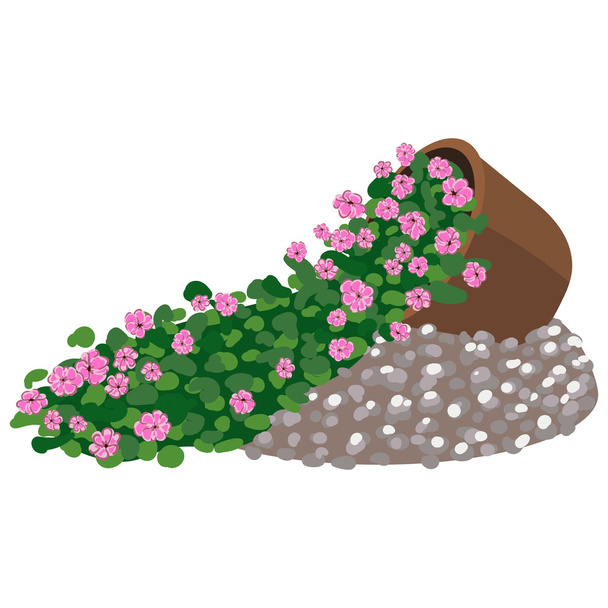 Векторна ілюстрація квіткової композиції в горщику
 - Вектор, зображення