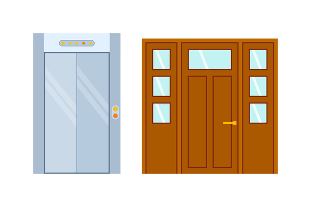 Türen isolierter Vektor Illustration. - Vektor, Bild