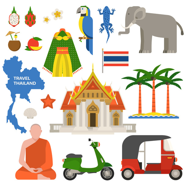 Tailandia Viaje Vector Ilustración
. - Vector, Imagen