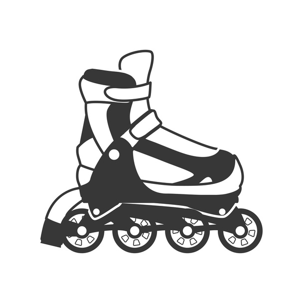 Wrotki-rolki buty sportowe hobby ikona. Grafika wektorowa - Wektor, obraz