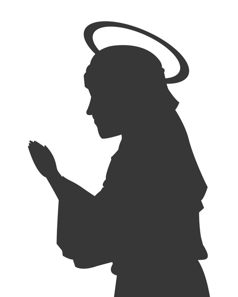 Virgen María silueta icono
 - Vector, imagen