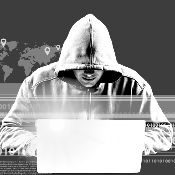Cyber hacker using laptop - Fotografie, Obrázek