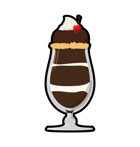 chocolate drink glass sweet icon. Vector graphic - Vetor, Imagem