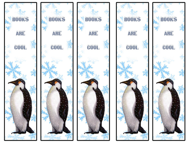 Libros son geniales: Marcadores de pingüinos: Copos de nieve
 - Foto, imagen