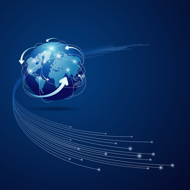 Globe network connection blue background - Vector, Image