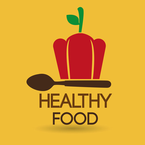 healthy vegetarian food label isolated icon design - Διάνυσμα, εικόνα