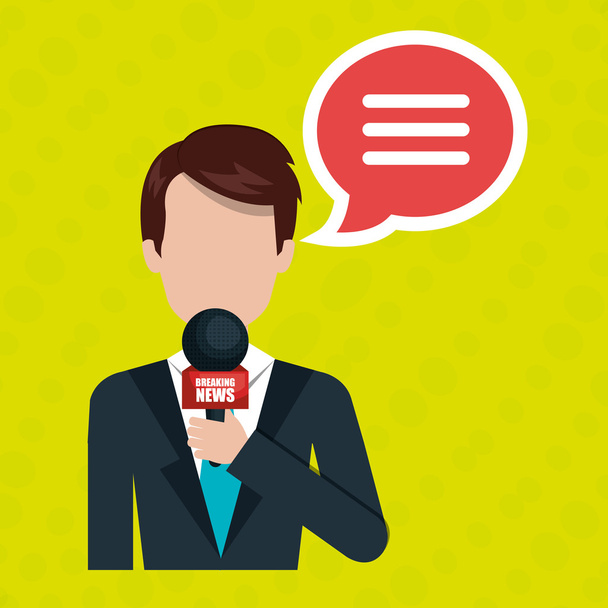 δημοσιογράφος avatar με συννεφάκι ομιλίας απομονωμένη εικονίδιο σχεδιασμός - Διάνυσμα, εικόνα