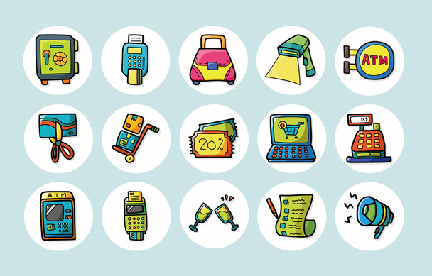 Shopping icons set,eps10 - Vector, afbeelding