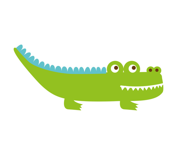 krokodil schattige geïsoleerde icoon - Vector, afbeelding