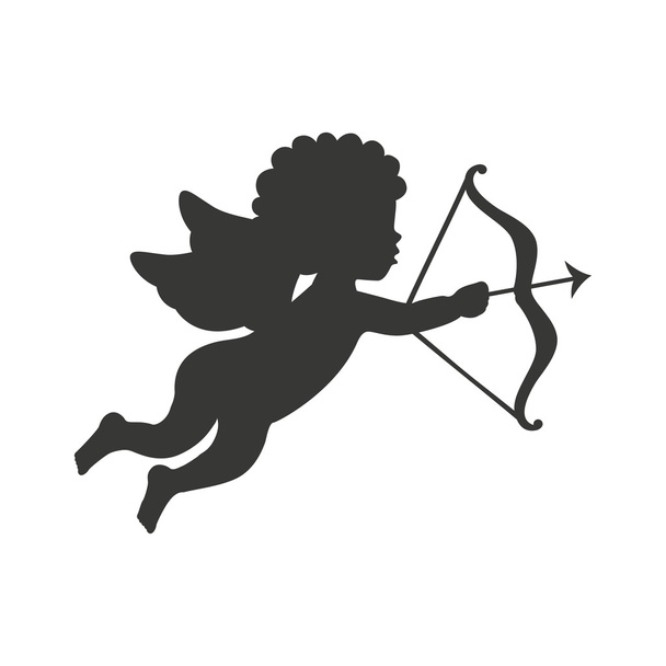 angel cupid silhouette icon - Vector, Image