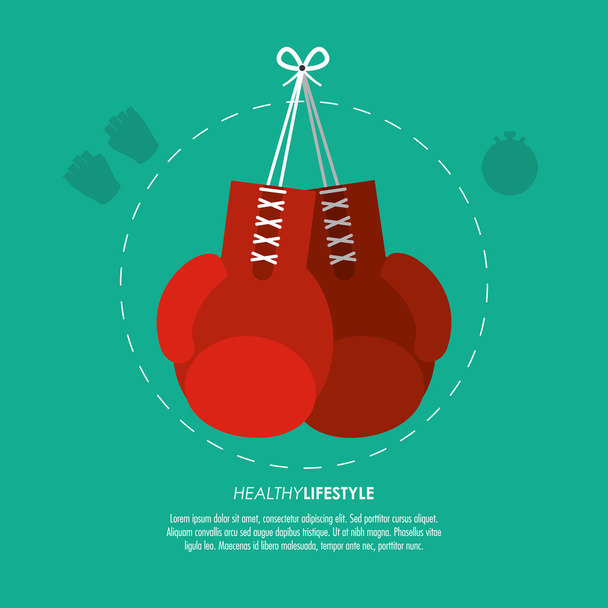 boxing gloves icon. Fitness design. Vector graphic - Vector, Image