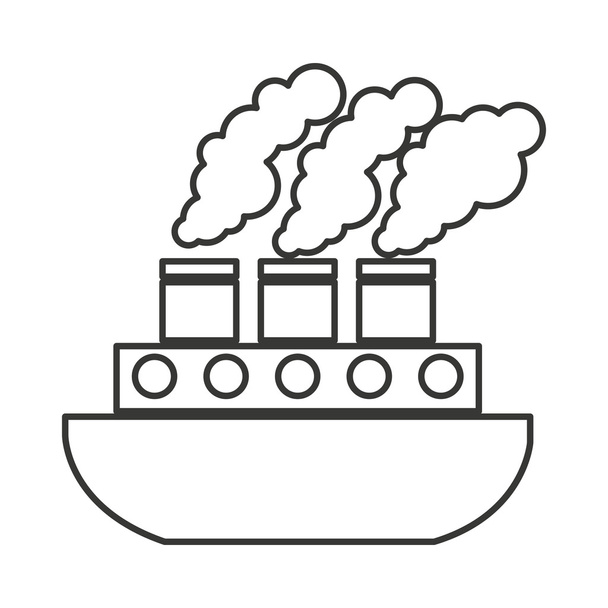 ship boat vehicle isolated icon - Vektori, kuva