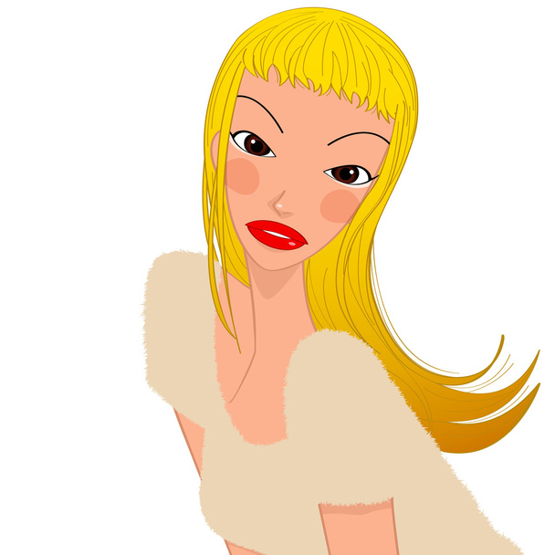 красива блондинка дівчина
 - Вектор, зображення
