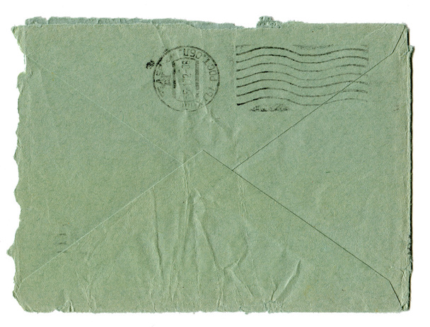 Back side of the old worn-out blue envelopes - Zdjęcie, obraz