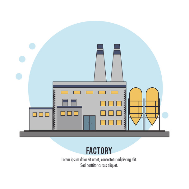Planta de construcción de chimenea fábrica icono de la industria. Gráfico vectorial
 - Vector, imagen