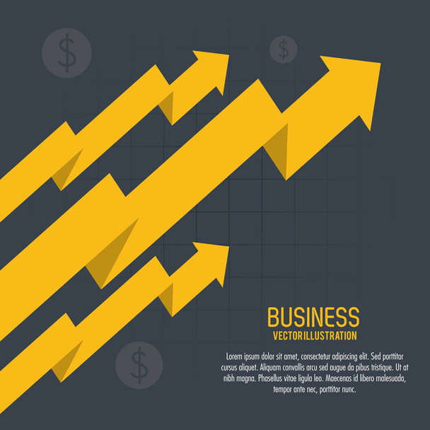 Arrow growth coins business icon. Vector graphic - Vector, imagen