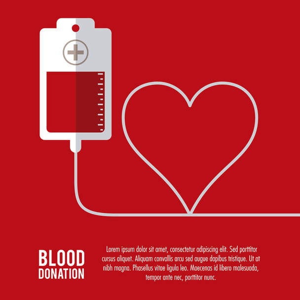 bolsa corazón donación de sangre icono. Gráfico vectorial
 - Vector, Imagen