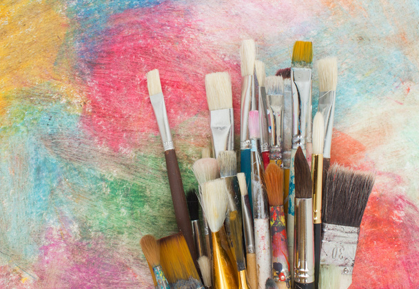 Brushes on a colorful background.  - Foto, immagini